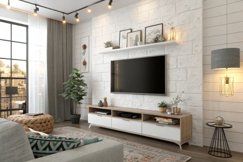 Wall-mounted TV in Living Room